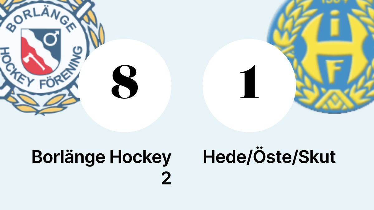 Borlänge Hockey Krossar Hede/Öste/Skut Med 8–1 Borlänge Hockey Krossar Hede/Öste/Skut Med 8–1