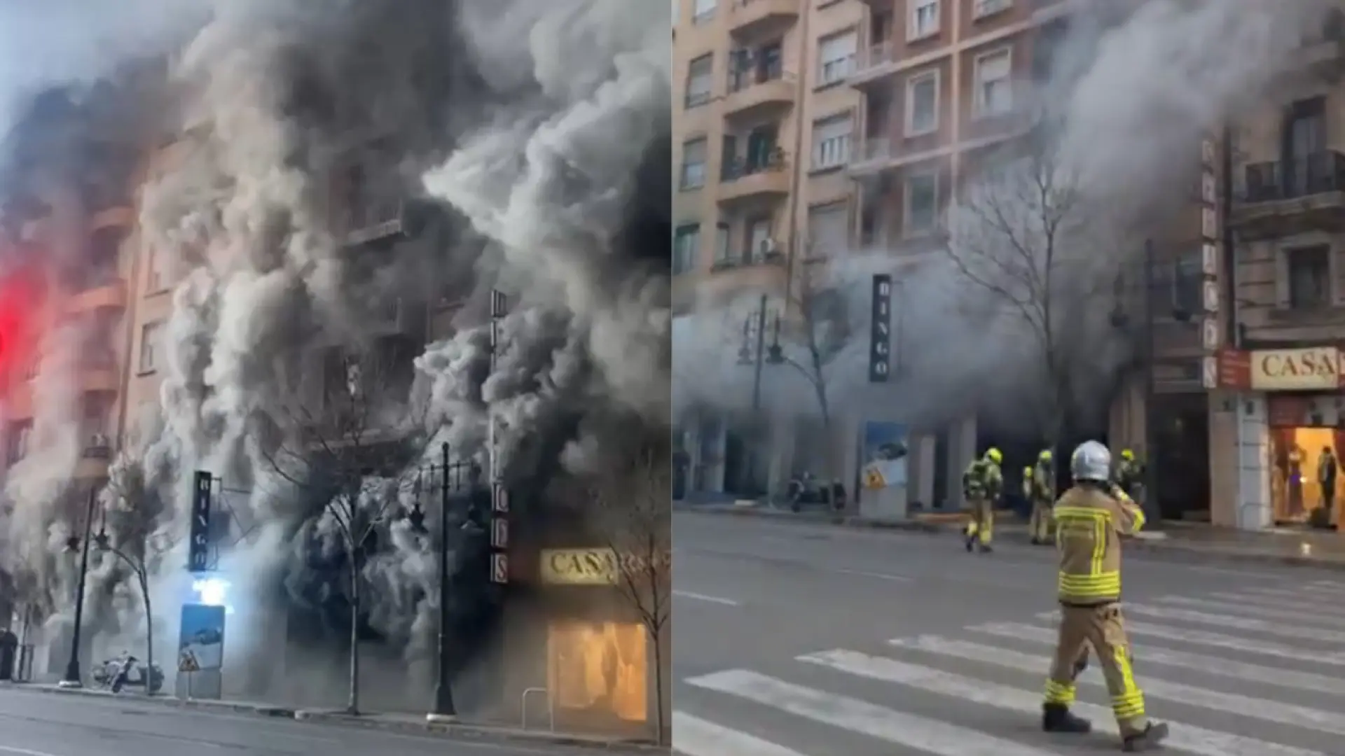 Incendio En Bingo De Valencia: Cortes De Calle Y Evacuación De Personas Incendio En Bingo De Valencia: Cortes De Calle Y Evacuación De Personas